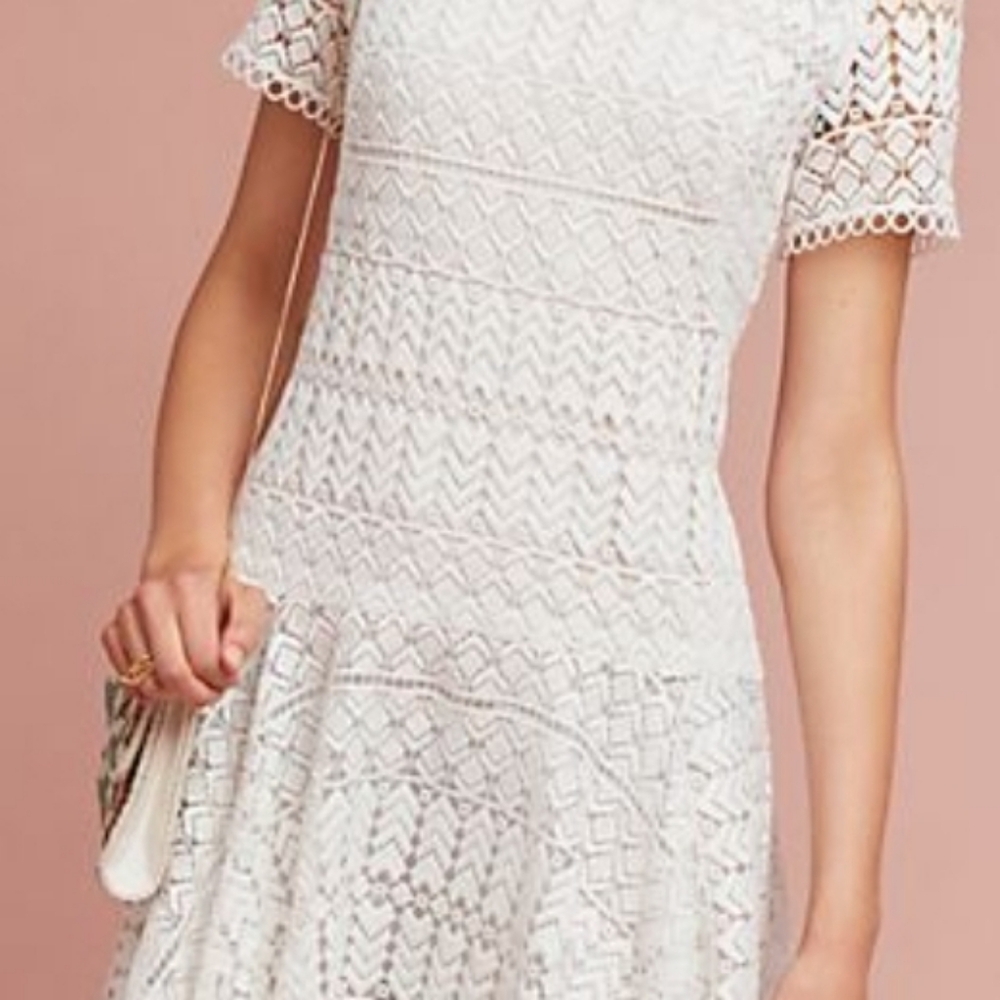 SHOSHANNA White Ivory Crochet Lace Dress Graduation Wedding Sz 6 New With Tag!
